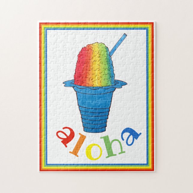 ALOHA Hawaii Hawaiian Rainbow Shave Shaved Ice (Vertikal)