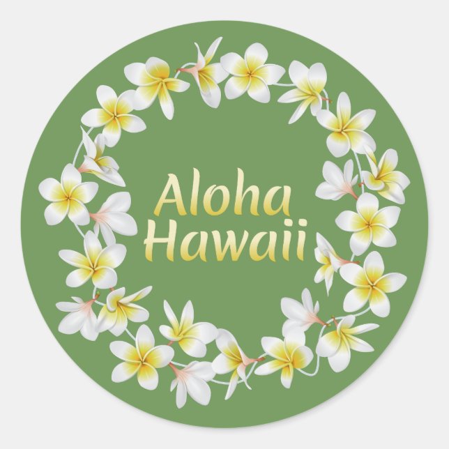 Aloha Hawaii. Hawaiianische Insel Traditionelle Ke Runder Aufkleber (Vorderseite)