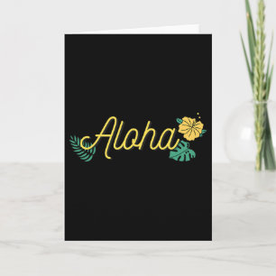 Aloha Hawaii Hawaiianische Insel Tropischer Hibisk Karte