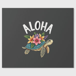 Aloha Hawaii hawaiianisches Hemd Turtle Hibiscus K Geschenkpapier