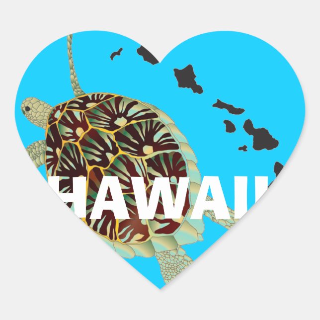 Aloha Hawaii Herz-Aufkleber (Vorderseite)