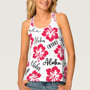 Aloha Hawaii Hibiskus Frauenhändleroberseite Tanktop