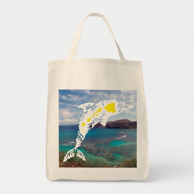 Aloha Hawaii-Insel-Delphin Tragetasche (Vorne)