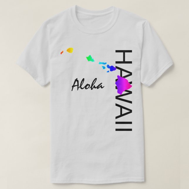 ALOHA - HAWAII-INSELN NEON RAINBOW T-Shirt (Design vorne)