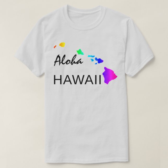 ALOHA - HAWAII-INSELN NEON RAINBOW T-Shirt (Design vorne)
