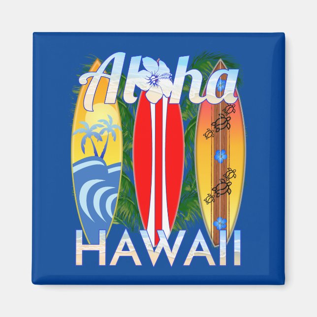 Aloha Hawaii Inseln Surfing Magnet (Vorne)