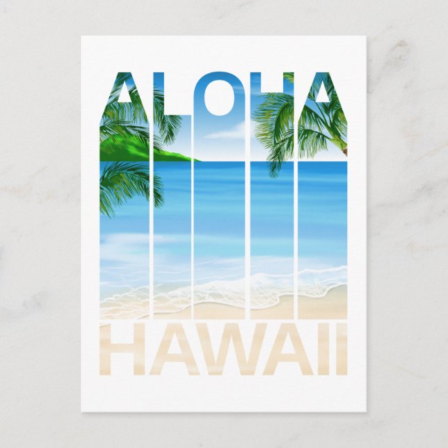 Aloha Hawaii Inseln Tropical Beach Postkarte (Vorderseite)
