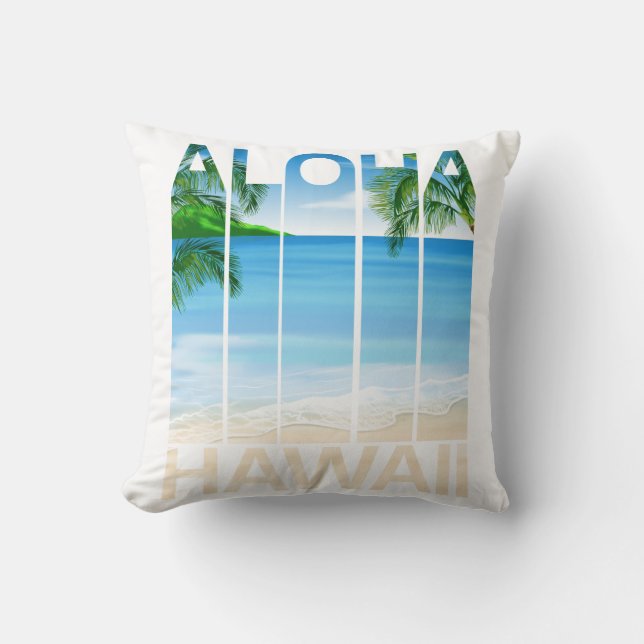 Aloha Hawaii Inseln Tropischer Strand Kissen (Vorderseite)