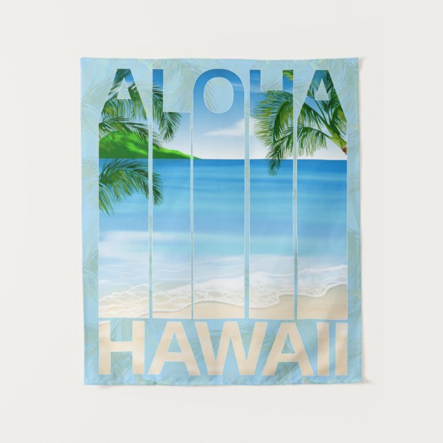 Aloha Hawaii Island Beach Wandteppich (Vorderseite)