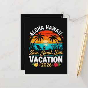 Aloha Hawaii Meer Sand Sonne 2026 Feiertagspostkarte