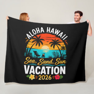 Aloha Hawaii Meer Sand Sonne 2026 Fleecedecke
