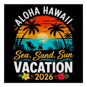 Aloha Hawaii Meer Sand Sonne 2026 Poster