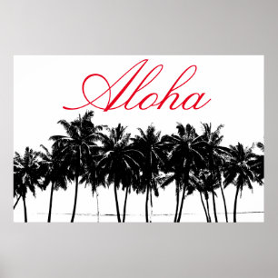 Aloha Hawaii Palmen Tropen Reiseplakat Poster