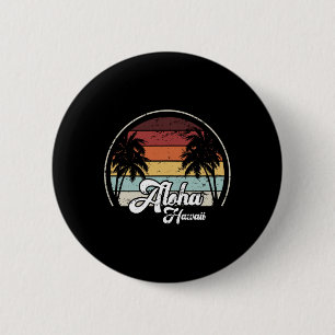 Aloha Hawaii Palms Cool Lässiger Summer Beach Vaca Button