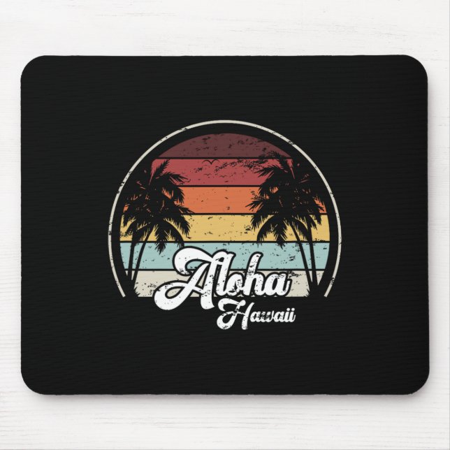 Aloha Hawaii Palms Cool Lässiger Summer Beach Vaca Mousepad (Vorne)