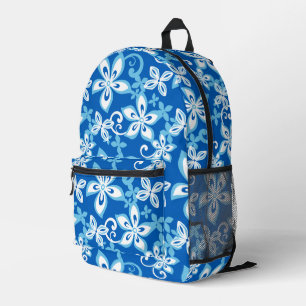 ALOHA HAWAII-PATTER IN BLAU x 2 Bedruckter Rucksack