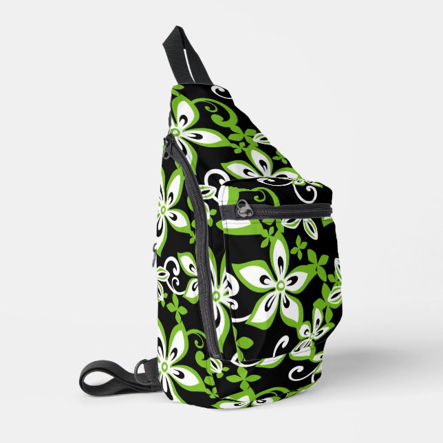 ALOHA HAWAII PATTER IN SCHWARZ/LIMON CROSSBODY BAG (Linke Seite)