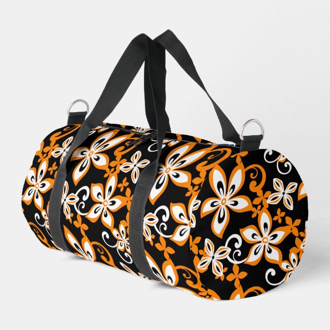 ALOHA HAWAII PATTER IN SCHWARZ/ORANGE DUFFLE BAG (Linke Seite)