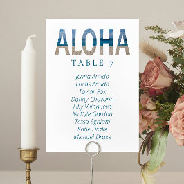 Aloha Hawaii Plage Mariage Seating Cartes