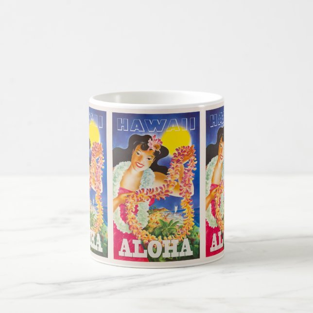 Aloha Hawaii: Reise nach Jahrgang Kaffeetasse (Mittel)