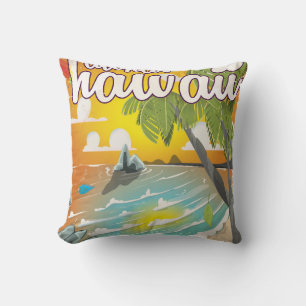 Aloha! Hawaii Reiseplakat Cartoon Kissen