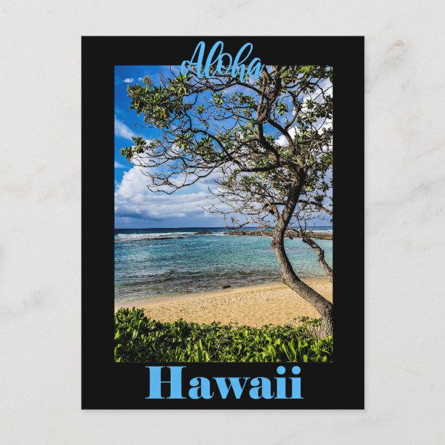 Aloha Hawaii Reiseplakat Postkarte (Vorderseite)