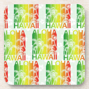 Aloha Hawaii Retro Summer Floral Getränkeuntersetzer