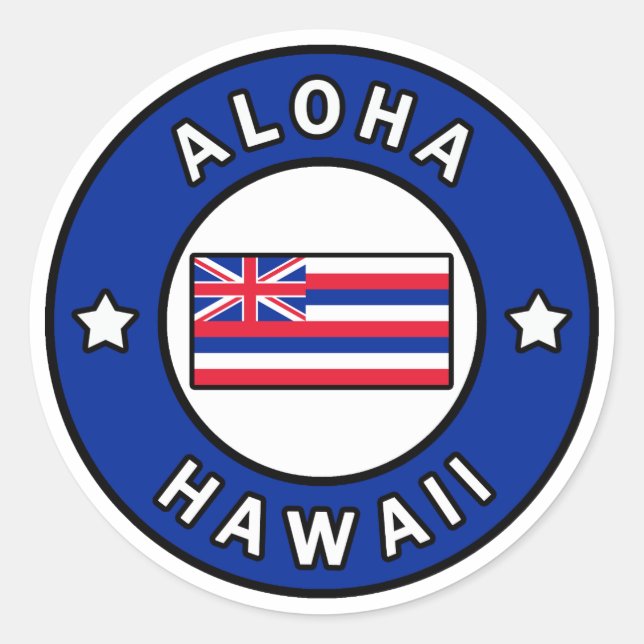 Aloha Hawaii Runder Aufkleber (Vorderseite)