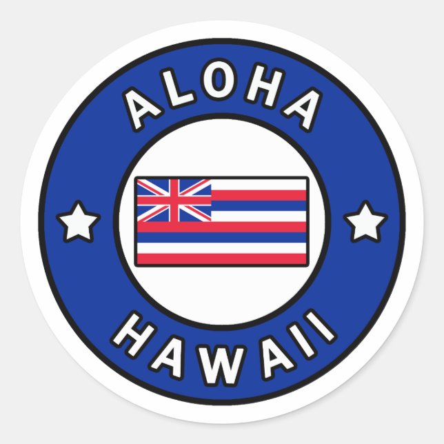 Aloha Hawaii Runder Aufkleber (Vorderseite)
