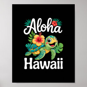 Aloha Hawaii Schildkröte Hawaiianische Insel Kinde Poster