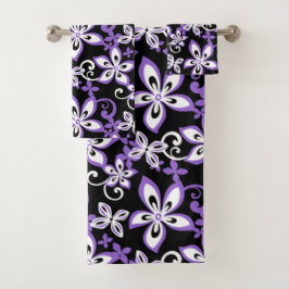 ALOHA HAWAII (SCHWARZ/LILA) BAD TOWEL SET