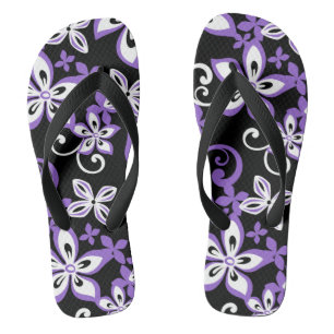 ALOHA HAWAII (SCHWARZ/LILA) Paar von Flip Flops