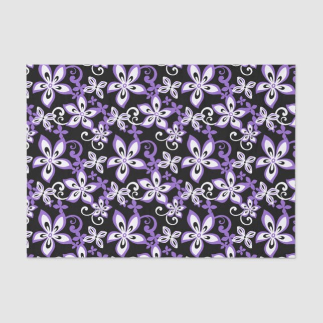 ALOHA HAWAII (SCHWARZ/LILA) SEIDENPAPIER (Vorderseite)