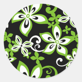 ALOHA HAWAII (SCHWARZ/LIMON) CLASSIC ROUND STICKER