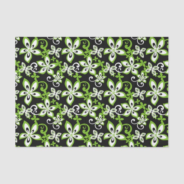 ALOHA HAWAII (SCHWARZ/LIMON) SEIDENPAPIER (Vorderseite)