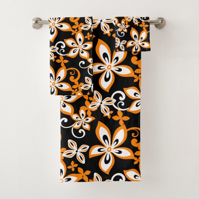 ALOHA HAWAII (SCHWARZ/ORANGE) BADHANDTUCH SET (Insitu)
