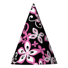 ALOHA HAWAII (SCHWARZ/PINK) PARTY HAT PARTYHÜTCHEN