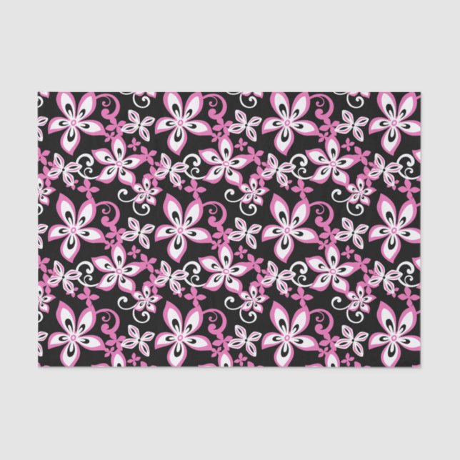 ALOHA HAWAII (SCHWARZ/PINK) SEIDENPAPIER (Vorderseite)