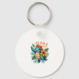 Aloha Hawaii Sea Turtle Girl Women (Hawaiisch-Shir Schlüsselanhänger