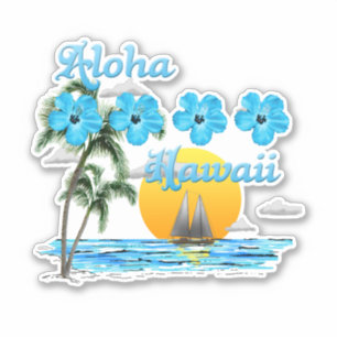 Aloha Hawaii Segeln Sunset Aufkleber