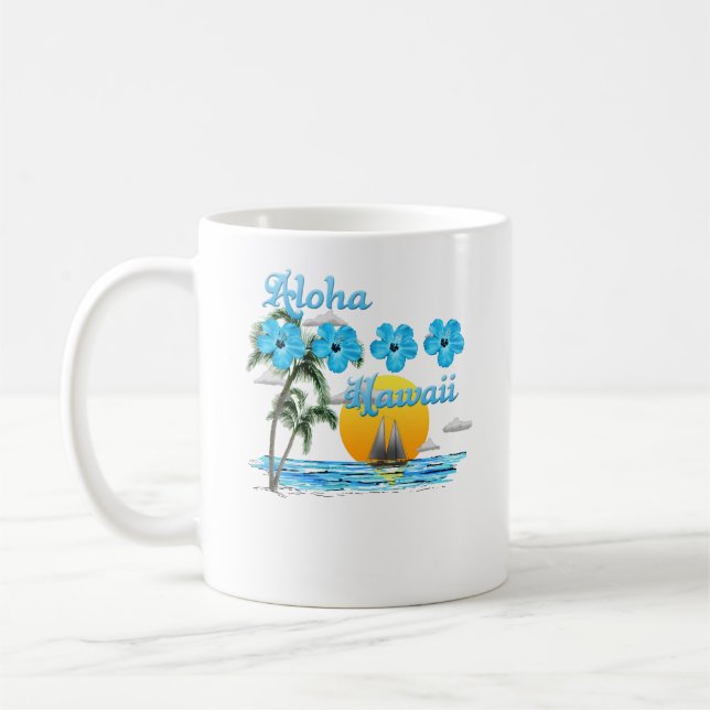 Aloha Hawaii Segeln Sunset Kaffeetasse (Links)