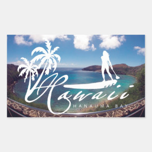 Aloha Hawaii Stand Up Paddling Rechteckiger Aufkleber