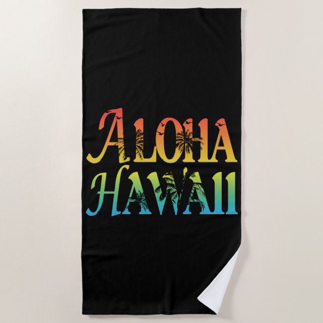 Aloha Hawaii Strandtuch (Vorderseite)