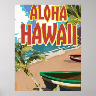 Aloha Hawaii Style Vintage poster Voyage