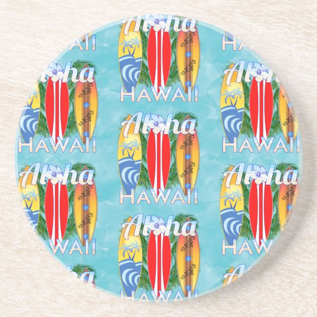 Aloha Hawaii Summer Surfboards Getränkeuntersetzer (Vorne)
