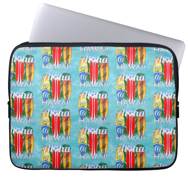Aloha Hawaii Summer Surfboards Laptopschutzhülle (Vorderseite)