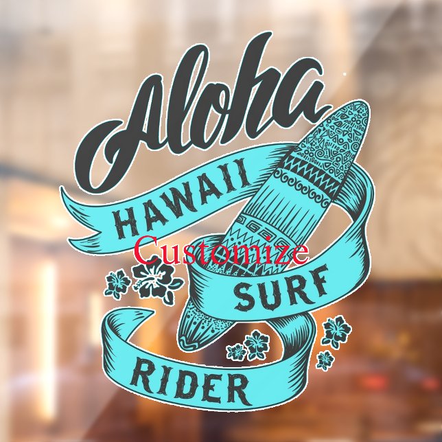 Aloha Hawaii Surf Rider Thunder_Cove Fensteraufkleber (Blatt 2)