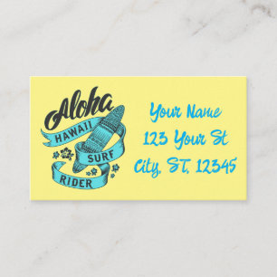 Aloha Hawaii Surf Rider Thunder_Cove Visitenkarte