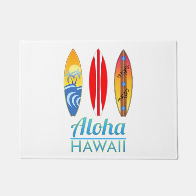 Aloha Hawaii-Surfbretter Fußmatte (Vorderseite)