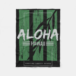 Aloha Hawaii Surfen Sunset Beach Fleecedecke